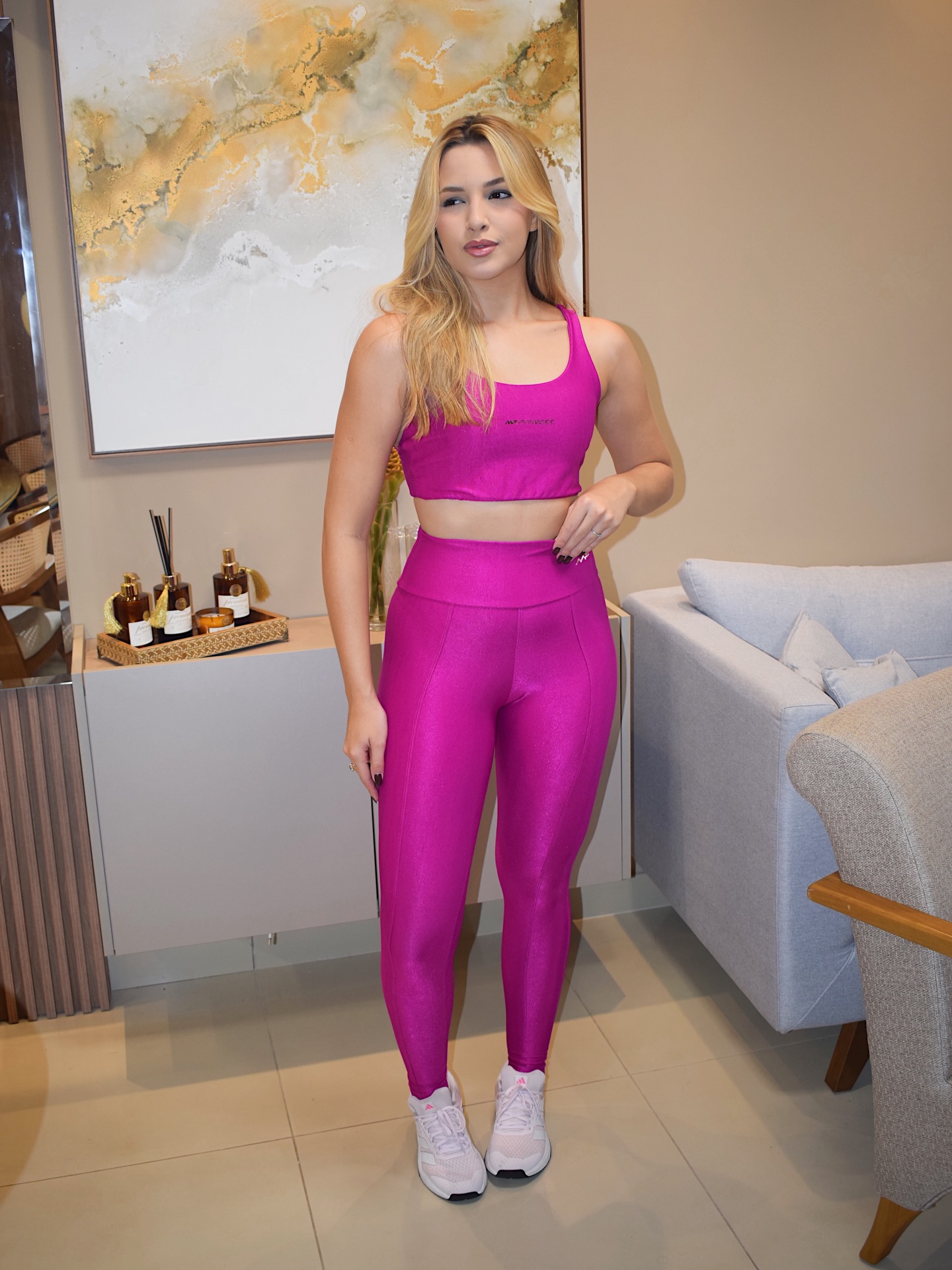 Conjunto Regata + Legging Magenta Brilho — foto 4